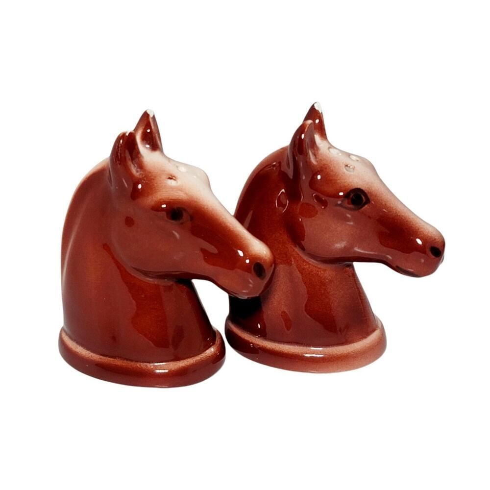 Vintage Ceramic Horse Head‎ Salt And Pepper Shakers 1991 S.S.D AS IS